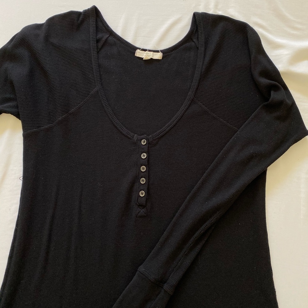Urban Outfitters thermal Henley shirt dress